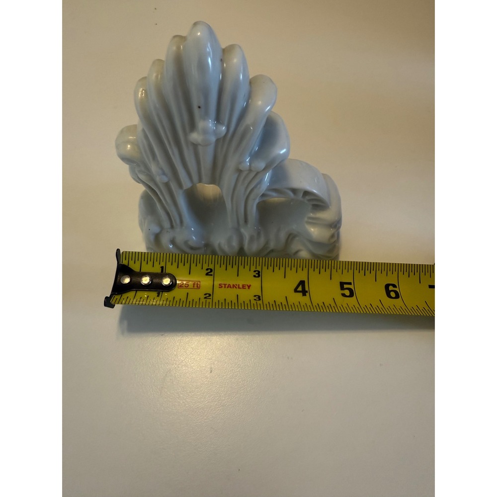 Vintage White Porcelain Aquarium Ornament Shell Coral Fish Tank Decor Japan - Picture 7 of 8